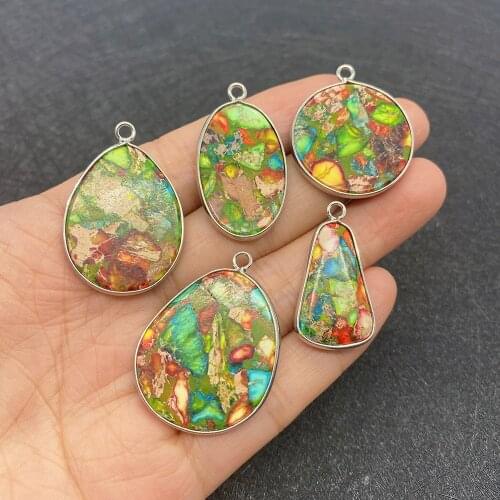Natural Stone Pendant Irregular Shape Turquoise Pendant Charms for Jewelry Making for DIY Necklace Jewelry Making Wholesale