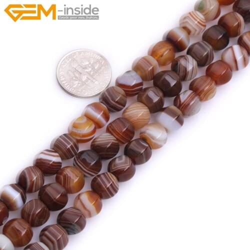 Natural Lantern Style Bostwana Agates Stone Beads For Jewelry Making 8-14mm 15inches DIY FreeShipping Wholesale Gem-inside