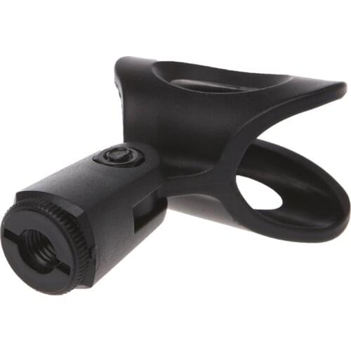Flexible Microphone Mic Stand Accessory Plastic Clamp Clip Holder Mount Black