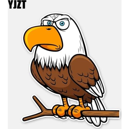YJZT 12.8*15.1CM Lovely Hawk Predator On The Branches Decor Car Sticker Bumper Car Window Personalized Modelling Decals 11A0364