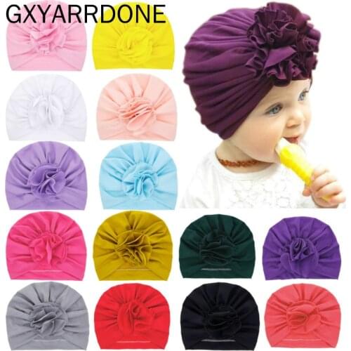 15 Colors Baby Hat for Girls Bows Turban Hats Infant Photography Props Cotton Kids Beanie Baby Cap Accessories Children Hats