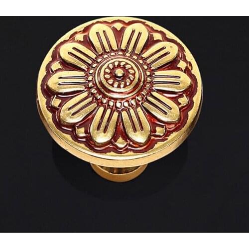 European antique furniture Pure copper handle American cabinet drawer handles Retro wardrobe handle single hole funiture handles