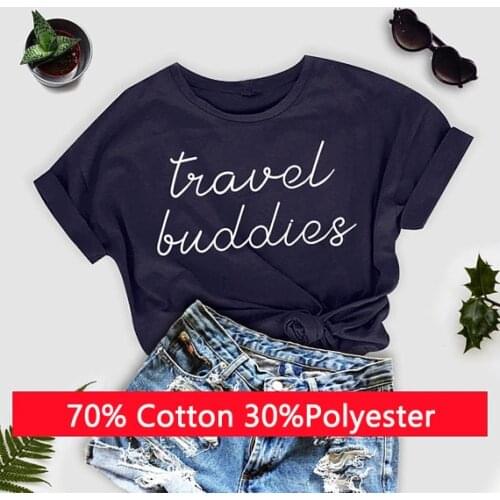 Travel Buddies T-Shirt Casual Wanderlust Vacation Shirt Matching Tee Couples Aesthetic Hipster Tops Tumblr Outfit tshirts