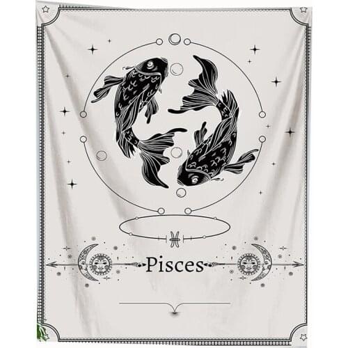 Divination tapestry home decor on the wall trippy tapestry pisces wall hanging carpet astrology decor