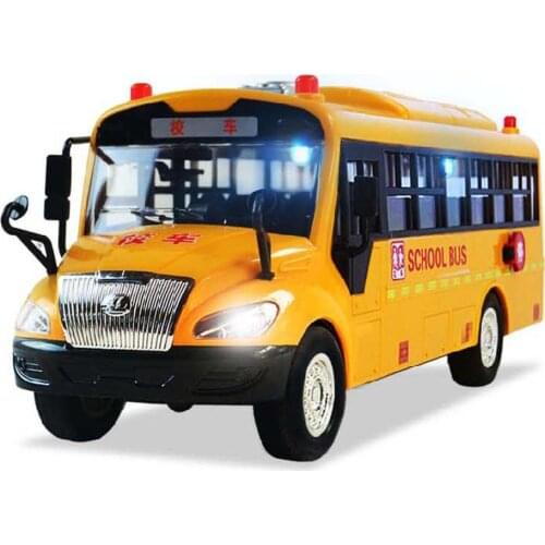 Simulation Inertial School Bus Toys School Car Model Bus For Kids Childrens Music Toys Lighting Toys School Friction Car