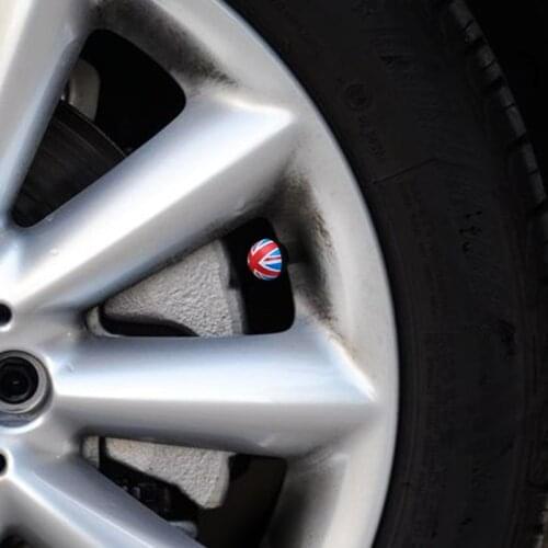 4 Pcs Red Union Jack Wheel Tire Valve Caps Cover Stem for Mini Cooper One JCW S Countryman Clubman F55 F56 F60 Car Accessories