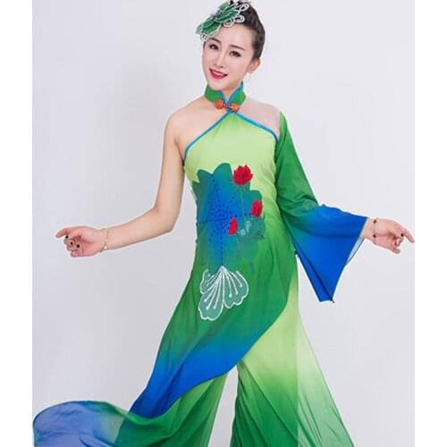 Chinese style Hanfu classical dance costume modern dance costume adult female Yangko clothing fan dance folk dance costume
