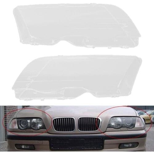 80% Hot Sell 1 Pair Left Right Headlight Headlamp Lens Cover for BM-W E46 3 Series 1998-2001