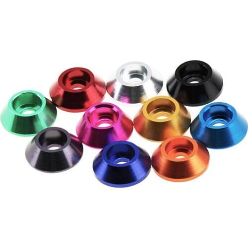M2 M2.5 M3 M4 Inner hexagon screw washer cup head cone gasket Aluminum multiple colour smooth male bolt head guard 10pcs