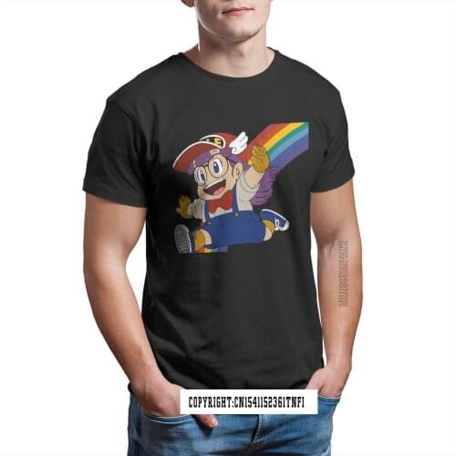 Dr Slump Japanese Manga Arale Run Rainbow T Shirt For Men Funny Crew Neck 100% Cotton New Tops Tshirt