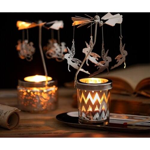 New Nordic Style Creative Accompanying Gift Aromatherapy Candle Ornaments Rotating Candlestick Romantic Dinner Atmosphere Layout