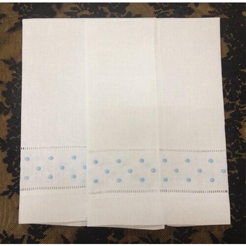 Novelty Unisex Handkerchiefs 12PCS/Lot 14x22"White linen Holiday Handkerchief Towels Embroidered Vintage Hankies For Occasions