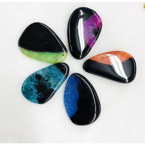 Charming Cracked Agat e Chalcedony Pendant,Irregular Shape and size Mixed 10pcs/lot For necklace,Approx 40-60mm