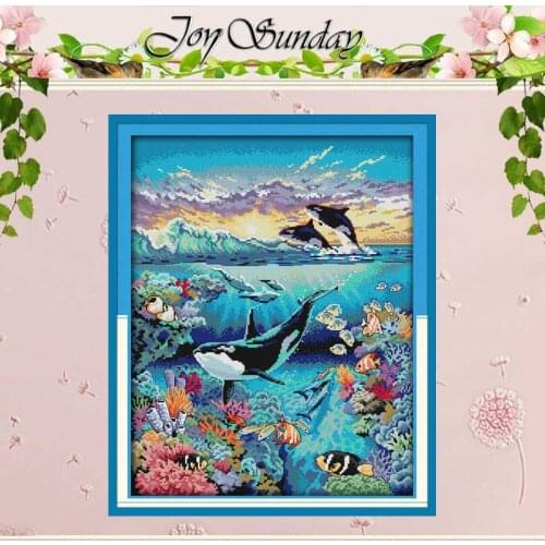 Underwater World Patterns Counted Cross Stitch 11CT 14CT Cross Stitch Sets Wholesale Cross-stitch Kits Embroidery Needlework