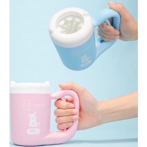 Portable Soft Silicone Combs Rotary Pet Dog Paw Cleaner Cup Foot Washer Clean Dog Paws One Click Manual Quick Feet Wash Cleaner