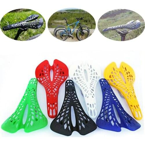 6 Colors Bicycle Saddle Super Light Plastic Hollow Out Spider Mountain MTB Bike Saddle Seat PVC Cushion Bicycle Accessories