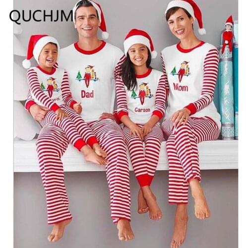 2017 Family Christmas Pajamas Family Matching Clothes Matching Mother Daughter Clothes Father Son Mon Baby New Year Family Sets