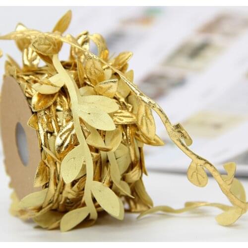 10 Meter Silk Nature Gold Silver Artificial Leaf Leaves Vine Wedding Box Decoration Foliage Handmade Scrapbooking Craft Wreath