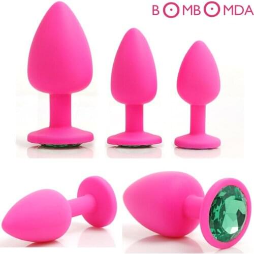 Silicone butt plug suppository gem stimulation butt plug Anal Toys Butt Plug with anal plug Sex Toys Products For Adults O2