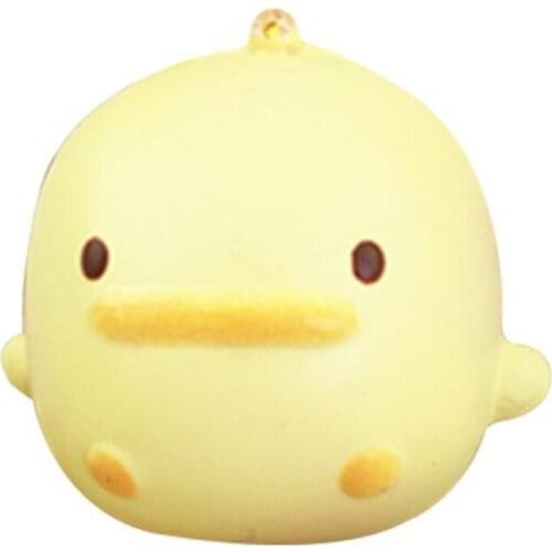 Cute Cartoon Round Duck Squeeze Toy Stress Relive Handbag Keychain Decor Squeeze Decompression Stress Relief Hand Fidget Toys
