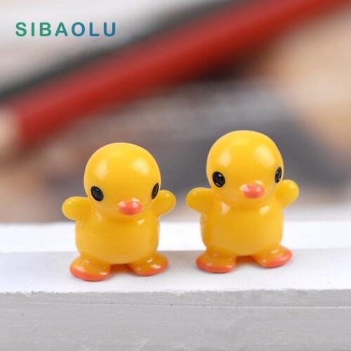 Standing Cartoon Duck miniature figurine Desk decoration mini fairy garden animals Moss micro landscape ornaments resin baby toy