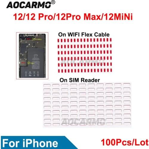 Aocarmo 100Pcs/Lot On SIM Reader Water Damage Label Warranty Repair Waterproof Stickers For iPhone 12 12 Pro 12Pro Max 12 mini