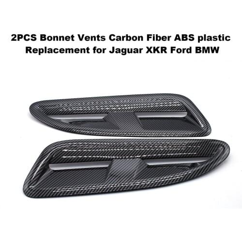 2PCS Bonnet Vents Carbon Fiber ABS plastic Replacement for Jaguar XKR Ford BMW Car accessories