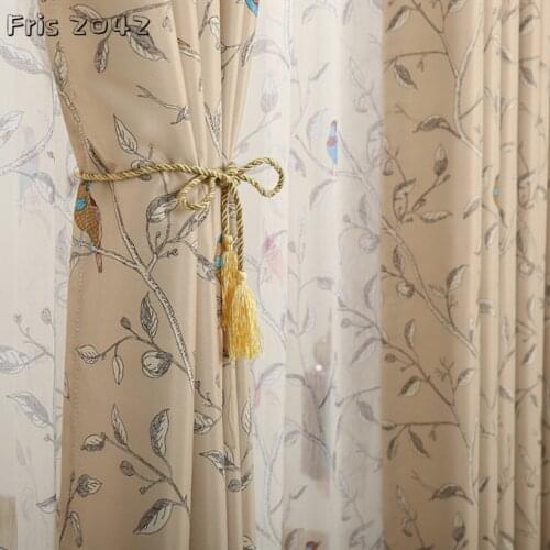 Modern Pastoral Style Flower Curtains with High Shading Left and Right Separated Curtains for Living Dining Room Bedroom