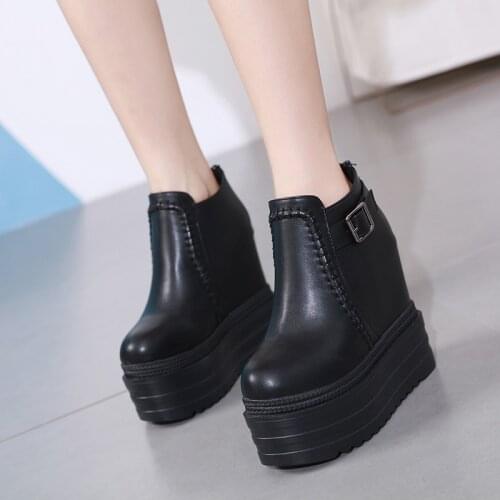 Punk boots bottes femmes platform boot fall shoes women ankle boots winter high heel shoes motorcycle boots women fashion