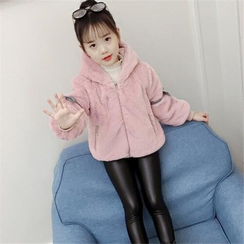 Girls Wool Sweater 2020 Autumn And Winter Children Korean Version Warm Outerwear Cute Jacket Girls 3-12 Years Old Cotton Jacket