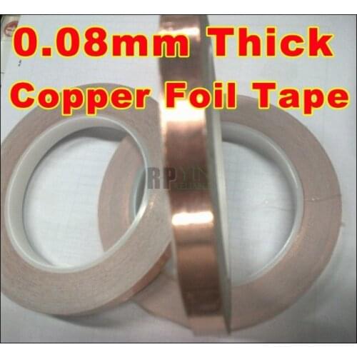 1x 6mm *30M *0.08mm Thickness CU Copper Foil Tape, One Side Adhesive, One Side Conductive, EMI Shielding