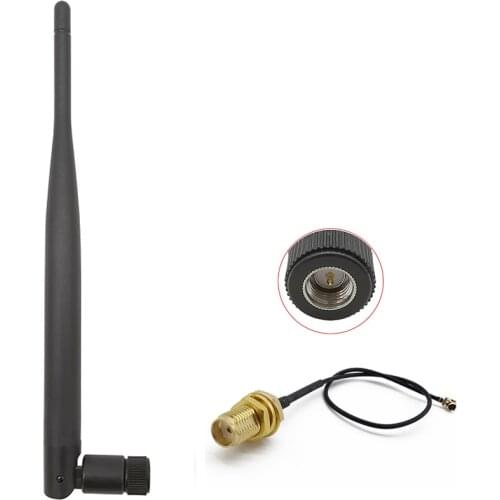 ALLISHOP 2Pcs 5dbi WiFi SMA Male 868Mhz Antenna for Huawei Wireless Router Antenna Signal Booster +15cm IPX to SMA Female Cable