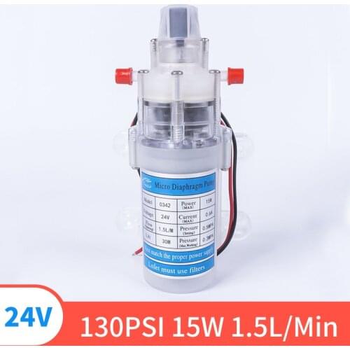24V 130PIS 15W 1.5L/Min High Quality Small Safety High Pressure Miniature Diaphragm Self-priming Pump For Liquid Filling Machine
