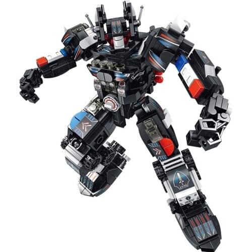 600Pcs City Police Series Educational Building Blocks Toys For Kids Boys DIY Birthday Present 2 Changes 12 IN 1 Robot Model