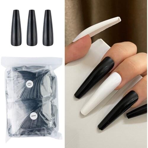 600Pcs Art Coffin Super Long Fake Nails Patch Full Cover Long Manicure Ballerina Artificial False Nail Tips Manicure Beauty Tool
