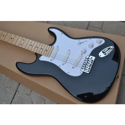 Free Shipping black Eric Clapton ST signature maple fretboard Chrome Hardware Electric Guitar