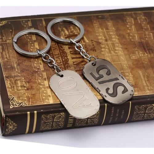 ACG Anime Series Gangsta Keychain Gina Paulklee Twilight A/O S/5 Nico Logo Cosplay Mercenary Dog Tag Two Pendant Keyring