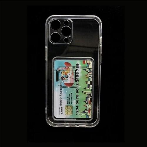 Clear Slim Photo Pocket Card Bag Wallet Case For iphone 12 Pro Max 11 Mini Xs X XR 7 8 SE HuaWei P40 Mate 40 Pro Honor 10X 10 9X