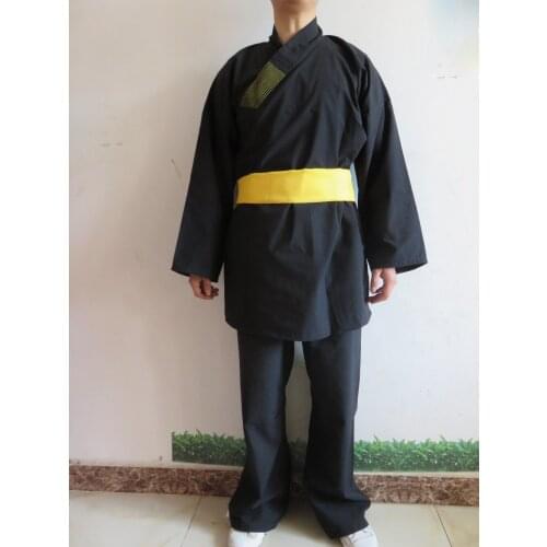 Black High Quality Cotton Kids&Adults Shaolin Monks Kung Fu Suit Tai chi Uniforms Martial arts Wing Chun Clothing sets