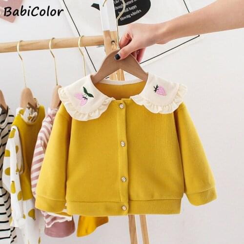 Baby Sweater Fashion Petals collar Knitted Cardigan Jacket Baby Sweater Coat Girls Cardigan Girls Autumn Winter Sweaters