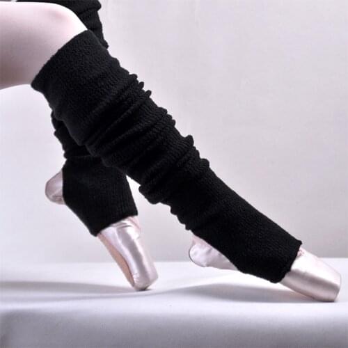 Adults Black Soft Cashmere Ballet Dance Leg Warmers With Heel Holes Ballet/Latin Dance Leggings Ballerina Thermal Legguard Women