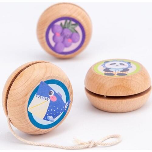 Childrens Wooden cartoon YOYO Ball 6 styles Kids toys Grasping/Movement Ability Developing chinese yoyo Classic toys for boys