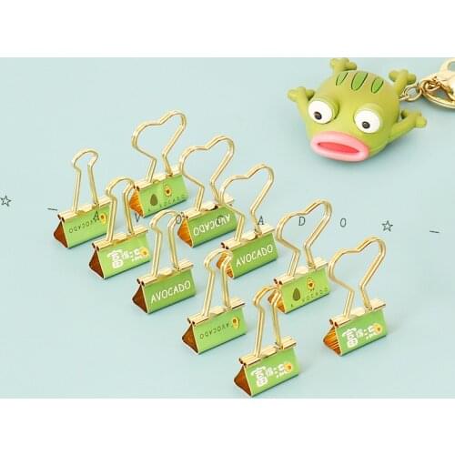 Creative avocado long tail clip 12 cute 25mm office stationery dovetail clip. kawaii office accessories