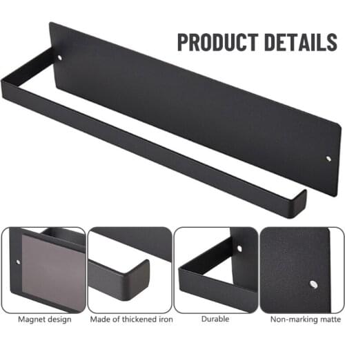 94PF Magnetic Wall-Mounted Towel Rack Bathroom Towel Storage Shelf Organizer Wall Mount Towel Holder Floating Wall Shelf for and