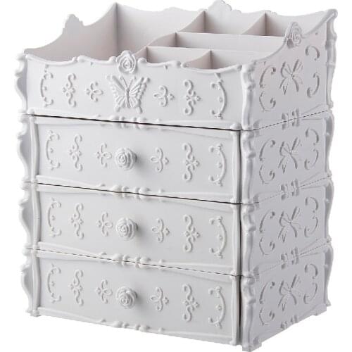 Cosmetic storage box simple European style plastic bedroom dormitory drawer new princess household finishing storage box