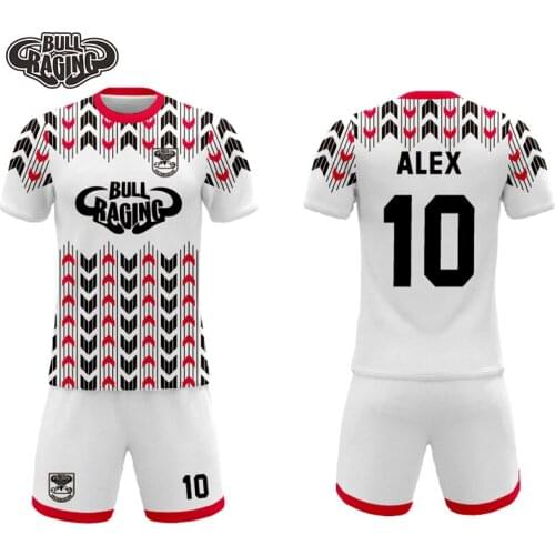 Youth football jersey design custommade sublimation soccer jersey set