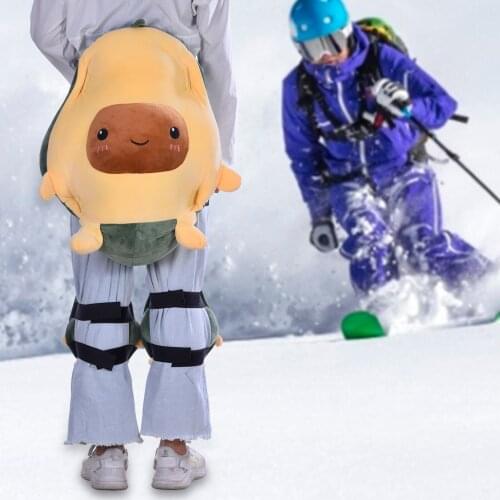 Cartoon Avocado Plush Toys Kids Adults Outdoor Sports Skiing Hip Protective Skating Snowboard Ski Gear Set Soft Knee Pad Hip Pad