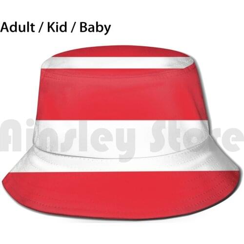 Football - Austria Flag Bucket Hat Adult kid baby Beach Sun Hats Austria Statement Protective Without Sewing Austrian