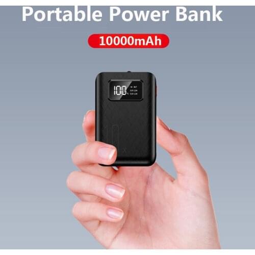 For xiaomi Power Bank 10000 mAh Mobile Phone Carregador Portatil 5V 2A Fast Charger Mini Power Bank With LED Flashlight