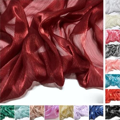 Width 150cm soft pink Glitter Organza Fabric Tulle Gauze Mesh For womens dress shirt fabric,Black,white,blue,green,red and gray